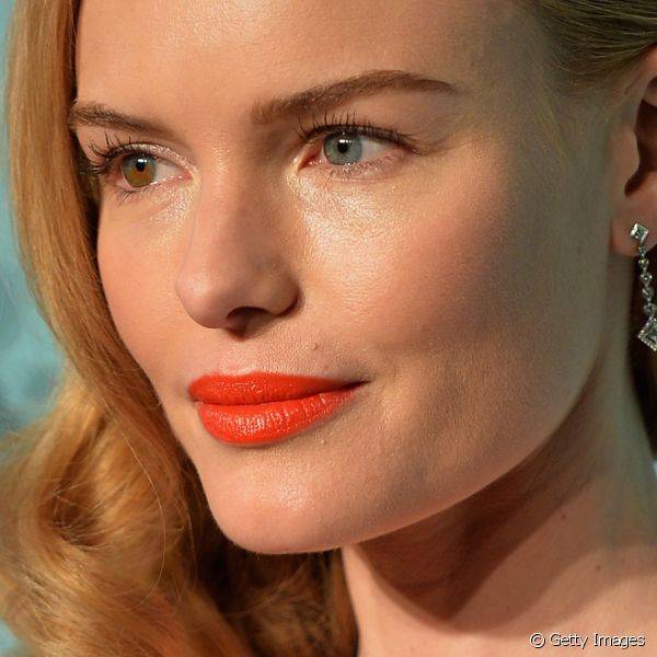 O batom laranja foi a aposta de Kate Bosworth para um evento em Nova York